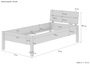 Metallfreies Einzelbett Eschenholz mit Rost 100x200 Holzbett V-60.90-10K