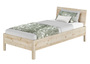 Metallfreies Einzelbett Zirbe massiv unbehandelt 90x200 mit w�hlbaren Zubeh�r V-60.95-09