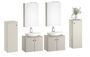 Badezimmerm�bel-Set Spiegelschrank Waschtisch Schrank halbhoch Taupe-Kiesel  V-90.59-02