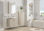 Badezimmerm�bel-Set Spiegelschrank Waschtisch Schrank halbhoch Taupe-Kiesel  V-90.59-02