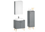 Badezimmerm�bel-Set Spiegelschrank Waschtisch Badschrank grau mit F��en V-90.59F-01