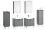 Badezimmerm�bel-Set Spiegelschrank Waschtisch Badschrank grau mit F��en V-90.59F-01