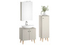 Badezimmerm�bel Spiegelschrank Waschtisch Badschrank Set Taupe-Kiesel V-90.59F-02