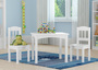 Kindersitzgruppe in wei� oder Holzfarbe Massiv mit Tisch und 2 St�hlen V-90.70-01