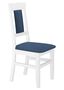 Gepolsterter Massivholz-Stuhl K�chenstuhl Esszimmerstuhl in navyblau V-90.71-25WP27