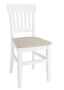 Wei�er Holzstuhl mit Sitzpolster in Taupe V-90.71-27W-P03