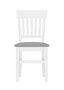 Klassischer wei�er Holzstuhl aus massiver Kiefer, Sitzpolster grau V-90.71-27W-P21