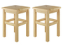 Holzhocker Sitzhocker ohne Lehne in Kiefer natur oder wei� V-90.71-41