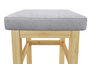 Holzhocker Kiefer Natur mit Polstersitz hellgrau V-90.71-41P