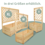 Pflanzkasten mit Rankgitter, Pflanzk�bel, Spalier f�r Rankpflanzen, Gr��e w�hlbar