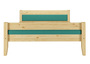 Breites Bett Massivholz Kiefer 120x200 Kopfteilpolster w�hlbare Farbe V-60.52-12oR