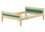 Breites Bett Massivholz Kiefer 120x200 Kopfteilpolster w�hlbare Farbe V-60.52-12oR