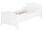 �berlanges hohes Seniorenbett wei� 100x220 Holzbett Einzelbett Zubeh�r w�hlbar V-60.40W-10-220