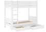 Kiefer-Stockbett massiv wei� 90x200 Etagenbett teilbar Hochbett Zubeh�r w�hlbar V-60.16-09WT80