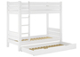 Stockbett f�r Erwachsene wei� 90x200 mit gro�er Nische Zubeh�r w�hlbar V-60.16-09W