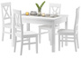 Massivholz-Essgruppe mit Tisch und 4 St�hlen Kiefer waschwei� 90.70-51 A W-Set 23