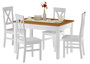 Zweifarbiger Tisch Eicheton wei� und 4 St�hlen Kiefer waschwei� 90.70-51AE-Set 23