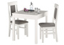 Gepolsterte kleine Essgruppe Tisch 2 St�hle Kiefer Massivholz wei�-grau 90.70-50 A W Set 25