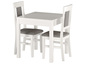Gepolsterte kleine Essgruppe Tisch 2 St�hle Kiefer Massivholz wei�-grau 90.70-50 A W Set 25