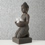 Erwecke Spiritualit�t im Garten: FeineHeimat Buddha Figur mit Windlicht, 44 cm