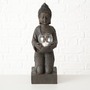 Erwecke Spiritualit�t im Garten: FeineHeimat Buddha Figur mit Windlicht, 44 cm