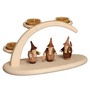 Original Erzgebirge: Leuchterbogen 25 cm mit Gnome aus Edelh�lzern 
