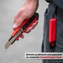 Cuttermesser 18 mm - rotes, griffiges Kunststoffgeh�use - 14-fach Abbrechklinge 18 x 110 mm - 21-Zahn Rasterung - f�r Rechtsh�nder