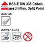 KEIL 307 501 110 Metallbohrersortiment HSS-E DIN 338 Cobalt, geschliffen, Split Point, 19-teilig  1,0-10,0 mm um 0,5 mm steigend, in RoseBox
