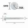 SCREW REBEL Sechskant-Bohrschraube SW10 + TX25 - Ru verzinkt - mit Bremsrippen - Bohrleistung 6 mm - �hnlich DIN 7504