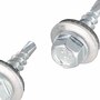 Blech-Verbinder-Schraube 4,8 x 20 mm - verzinkt - mit EPDM-Dichtscheibe  14 mm - Sechskant SW8 - ETA-Zulassung