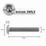Zaunschraube Edelstahl A2 - M8 - Innensechskant SW 5,5 - gro�er Kopf  17 mm - rostfrei