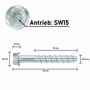 Betonschrauben Option 1 - Sechskantkopf - verzinkt - selbstschneidend - f�r Durchsteckmontage