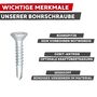 Bohrschrauben - DIN 7504 N - Senkkopf - OXBIT Antrieb - verzinkt - Vollgewinde