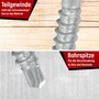 Terrassenschraube mit Bohrspitze Edelstahl A4 - 200 St�ck Profilbohrschrauben f�r Aluminiumunterkonstruktionen TX25 inklusive Langschaft-Edelstahlbit