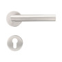 Rosettendr�ckergarnitur Bever T-Form - Profilzylinder (PZ) - Edelstahl matt - Vierkant 8 mm - f�r T�rst�rke 28-77 mm - Cliprosette