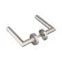 Rosettendr�ckergarnitur Bever T-Form - Profilzylinder (PZ) - Edelstahl matt - Vierkant 8 mm - f�r T�rst�rke 28-77 mm - Cliprosette
