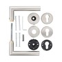 Rosettendr�ckergarnitur Bever T-Form - Profilzylinder (PZ) - Edelstahl matt - Vierkant 8 mm - f�r T�rst�rke 28-77 mm - Cliprosette