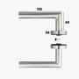 Rosettendr�ckergarnitur Bever T-Form - Profilzylinder (PZ) - Edelstahl matt - Vierkant 8 mm - f�r T�rst�rke 28-77 mm - Cliprosette