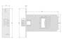 Pferdeboxen Schloss - Stulpma� 140 x 35 x 4 mm - Gesamtma�e Schlossk�rper 154 x 80 x 20 mm - Edelstahl geb�rstet - links & rechts verwendbar - mit gro�er Falle