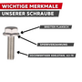 DIN 6921 Sechskantschraube - Edelstahl A2-70 - mit Flansch & Sperrverzahnung - rostfrei - f�r Solar & Metallbau - 