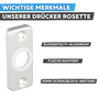 Dr�cker-Rosette kantig - Aluminium F1 natur, 65 x 25 x 6 mm - 50 mm Schraublochabstand - sichtbare Verschraubung