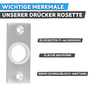Dr�cker-Rosette kantig - Aluminium F1 natur, 65 x 25 x 6 mm - 50 mm Schraublochabstand - sichtbare Verschraubung