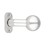 Alu Kugelknopf K4 - festdrehbar - auf ovaler Rosette - Aluminium naturfarben eloxiert - Vierkant 8 mm