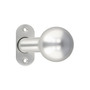 Alu Kugelknopf K4 - festdrehbar - auf ovaler Rosette - Aluminium naturfarben eloxiert - Vierkant 8 mm