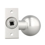 Alu Kugelknopf K4 - auf kantiger Rosette - drehbar - naturfarbig eloxiert - 8 mm Vierkant