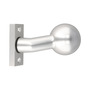 Alu Kugelknopf K4 - auf kantiger Rosette - drehbar - naturfarbig eloxiert - 8 mm Vierkant