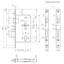 Objekt-Einsteckschloss - PZ gelocht - Rundstulp 20 x 235 mm - Dornma� 65 mm