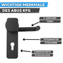 ABUS KFG* - Schutzbeschlag eckig - Feuerschutzt�ren - Griffplatte/T�rgriff - schwarz