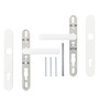Dr�ckergarnitur - Schmalrahmen - 245x35 mm - Entfernung 92 mm - T�rst�rke 60-62 mm - *LM-Knopf-Kurzschild