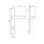 Dr�ckergarnitur - Schmalrahmen - 245x35 mm - Entfernung 92 mm - T�rst�rke 60-62 mm - *LM-Knopf-Kurzschild